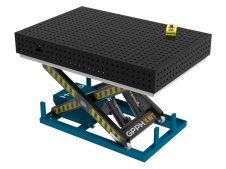Banco per saldatura SteelEco idraulico GPPH 1,5x1mt spessore 8mm, fori 16mm su griglia 50x50mm