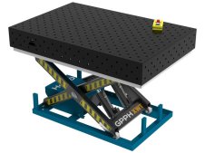 Banco per saldatura SteelEco idraulico GPPH 1,5x1mt spessore 8mm, fori 16mm su griglia diagonale