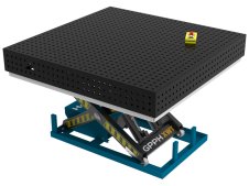 Banco per saldatura SteelEco idraulico GPPH 1,5x1,48mt spessore 8mm, fori 16mm su griglia 50x50mm