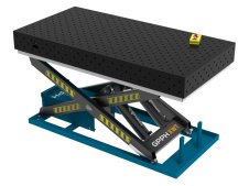 Banco per saldatura SteelEco idraulico GPPH 2x1mt spessore 8mm, fori 16mm su griglia diagonale