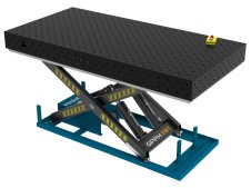 Banco per saldatura SteelEco idraulico GPPH 2,4x1,2mt spessore 8mm, fori 16mm su griglia diagonale