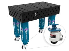 Banco per saldatura con ruote SteelExpert GPPH 1x0,6mt spessore 25mm, fori 28mm