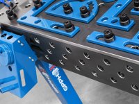 Banco per saldatura con ruote SteelMax GPPH 1,2x0,8mt spessore 15mm, fori 28mm griglia diagonale