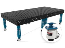 Banco per saldatura con ruote SteelMax GPPH 3x1,48mt spessore 15mm, fori 28mm griglia diagonale