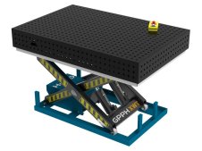 Banco per saldatura SteelPlus idraulico GPPH 1,5x1mt spessore 12mm, fori 16mm su griglia 50x50mm