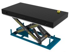 Banco per saldatura SteelPlus idraulico GPPH 2x1mt spessore 12mm, fori 16mm su griglia 50x50mm