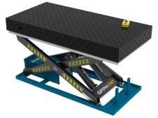 Banco per saldatura SteelPlus idraulico GPPH 2x1mt spessore 12mm, fori 16mm griglia diagonale