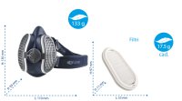 Semimaschera riutilizzabile GVS SPM591 con filtri FFP3 e custodia, taglia M-L