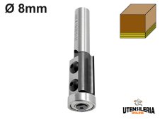 Fresa a coltellino HW per rifilare cuscinetto inferiore codolo Ø8mm Fresa a coltellino HW per rifilare cuscinetto inferiore codolo Ø8mm