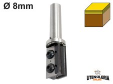 Fresa a coltellino HW per rifilare cuscinetto superiore codolo Ø8mm Fresa a coltellino HW per rifilare cuscinetto superiore codolo Ø8mm
