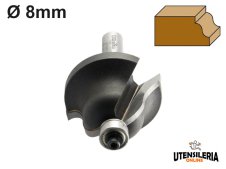 Fresa a doppio raggio HW Klein con cuscinetto codolo Ø8mm Fresa a doppio raggio HW Klein con cuscinetto codolo Ø8mm