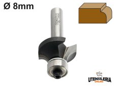 Fresa a raggio concavo HW Klein con cuscinetto codolo Ø8mm Fresa a raggio concavo HW Klein con cuscinetto codolo Ø8mm