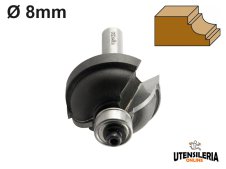 Fresa a raggio convesso HW Klein con scanalatura codolo Ø8mm Fresa a raggio convesso HW Klein con scanalatura codolo Ø8mm