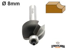 Fresa a raggio convesso HW Klein con cuscinetto codolo Ø8mm Fresa a raggio convesso HW Klein con cuscinetto codolo Ø8mm