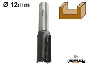 Fresa per canali a tagliente dritto HW Klein codolo Ø12mm