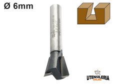 Fresa Klein HW per incastri a coda di rondine codolo Ø6mm Fresa Klein HW per incastri a coda di rondine codolo Ø6mm