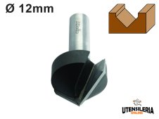Fresa HW Klein con profilo a V per incisioni codolo Ø12mm Fresa HW Klein con profilo a V per incisioni codolo Ø12mm
