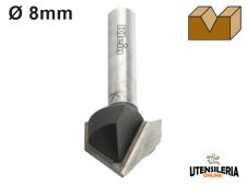 Fresa HW Klein con profilo a V per incisioni codolo Ø8mm Fresa HW Klein con profilo a V per incisioni codolo Ø8mm