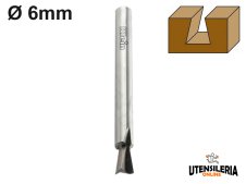 Fresa Klein HW per giunzioni a coda di rondine codolo Ø6mm Fresa Klein HW per giunzioni a coda di rondine codolo Ø6mm