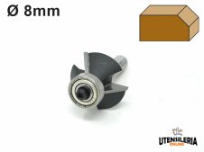 Fresa a doppio tagliente HW Klein per smussatura codolo Ø8mm Fresa a doppio tagliente HW Klein per smussatura codolo Ø8mm
