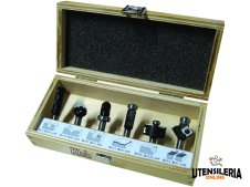 Set 6 frese a coltellino Klein miste per legno codolo 8mm