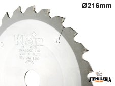 Lama circolare HW Klein taglio legno plastica Ø216x30mm