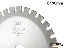 Lama circolare Dry Cut HW Klein Ø190x30mm 38 denti