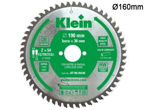 Lama circolare spessore sottile Klein AT Ø160x20x1,8mm per laminato, alluminio e plastica, 48 denti
