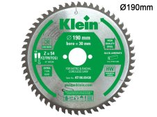 Lama circolare spessore sottile Klein AT Ø190x30x1,8mm per laminato, alluminio e plastica, 54 denti Lama circolare spessore sottile Klein AT Ø190x30x1,8mm per laminato, alluminio e plastica, 54 denti