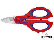 Knipex forbici da elettricista lame dritte con punto di crimpaggio, 160 mm