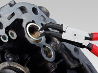Knipex pinza angolo 90° per anelli di sicurezza interni su fori, 130mm