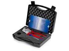 Knipex pinza a 4 punzoni per contatti torniti, regolazione digitale 0,14-6 mm² in valigetta plastica