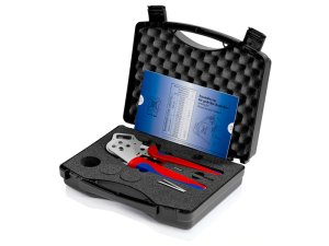 Knipex pinza a 4 punzoni per contatti torniti, regolazione digitale 0,14-6 mm² in valigetta plastica