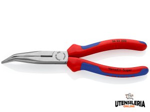 Knipex pinza becchi mezzotondi piegati 40° e tronchese per meccanica, 200mm