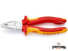 Knipex pinza universale con manici isolati e anello di fissaggio, 180mm