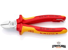 Knipex tronchese tagliente laterale con manici isolati e anello di fissaggio, 160mm