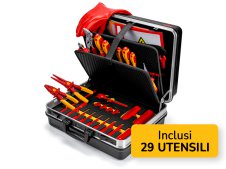 Valigetta portautensili Knipex Basic con 29 utensili isolati per la mobilità elettrica