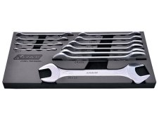 Serie 11 chiavi a forchetta Kravm 6-32mm in supporto termoretraibile Serie 11 chiavi a forchetta Kravm 6-32mm in supporto termoretraibile