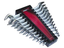Serie 12 chiavi a forchetta Kravm 6-32mm con supporto appendibile Serie 12 chiavi a forchetta Kravm 6-32mm con supporto appendibile