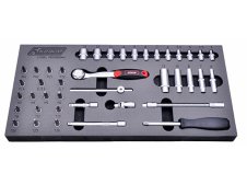 Set 41 bussole e inserti Kravm con cricchetto, attacco 1/4" Set 41 bussole e inserti Kravm con cricchetto, attacco 1/4"