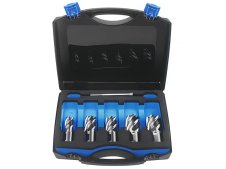 Assortimento 5 frese a carotare corte Krino in HSS M2 con attacco Quick-In in valigetta, 24-32mm Assortimento 5 frese a carotare corte Krino in HSS M2 con attacco Quick-In in valigetta, 24-32mm