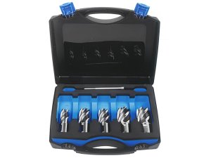 Assortimento 5 frese a carotare corte Krino in HSS M2 con attacco Quick-In in valigetta, 24-32mm
