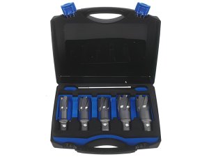 Assortimento 5 frese a carotare lunghe Krino in TCT con attacco Quick-In in valigetta, 24-32mm