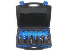 Assortimento 6 frese a carotare corte Krino in HSS-CO 5% con attacco Weldon in valigetta, 12-22mm Assortimento 6 frese a carotare corte Krino in HSS-CO 5% con attacco Weldon in valigetta, 12-22mm