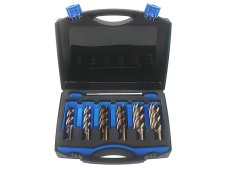 Assortimento 6 frese a carotare lunghe Krino in HSS-CO 5% con attacco Weldon in valigetta, 12-22mm Assortimento 6 frese a carotare lunghe Krino in HSS-CO 5% con attacco Weldon in valigetta, 12-22mm