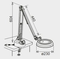 Lente di ingrandimento a LED con regolazione 2x braccio 1000mm