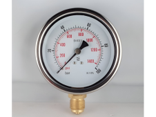 Manometro radiale MGE bagno glicerina BART D 100 1/2 100 bar