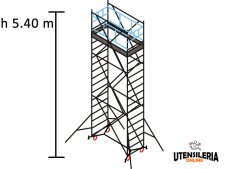 Ponteggio GRIM EU 75 Marchetti m 0.75x1.65x5.40 base estraibile Ø 150