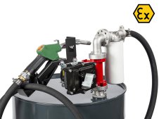 Pompa elettrica Meclube Atex per travaso benzina in kit con pistola automatica e filtro