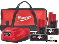 Energy Kit Milwaukee M12 NRG-402 12V 2 batterie 4Ah + caricabatterie